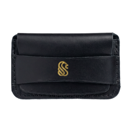 محفظة سوليد سوداء فخامة يدوية وتقنية ذكية.